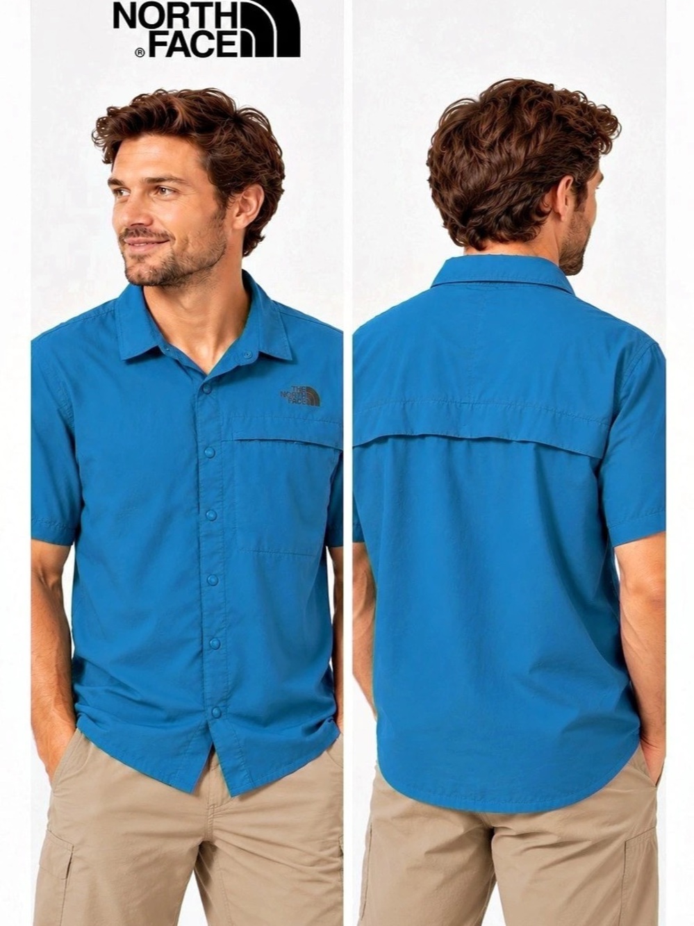 The North Face Men's First Trail Short-Sleeve Shirt Blue Large